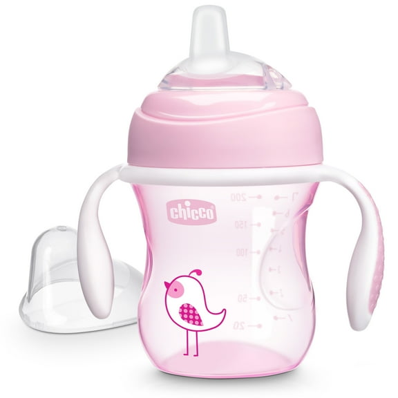 Chicco 7oz. Silicone Spout Transition Sippy Cup, 4m+ - Pink, New