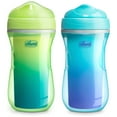 thumbnail image 1 of Chicco 9oz. Insulated Rim Trainer Sippy Cup, 12m+, 2-Pack - Green/Teal, New, 1 of 10