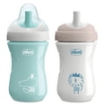 thumbnail image 1 of Chicco 9oz. Sport Spout Trainer Sippy Cup with Straw Shaped Spout, 9m+, 2-Pack - Sage/Grey, 1 of 9