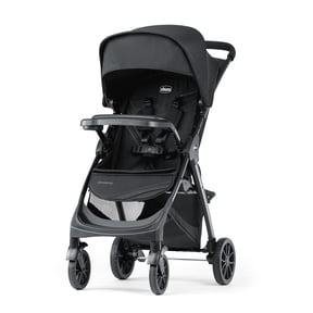 Chicco Bravino Lightweight Stroller, One-Hand Quick Fold, 3-Position Recline, Accepts Chicco Infant Car Seats - Ravine (Black)