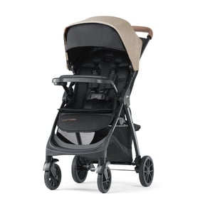 Chicco Bravino Plus Lightweight Stroller, One-Hand Quick Fold, Lie-flat Pramette Seat, Accepts Chicco Infant Car Seats - Oat (Beige)