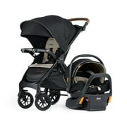 Chicco Bravo Primo ClearTex Trio Travel System Stroller with KeyFit Max Zip ClearTex Infant Car Seat - Somerset Black, New