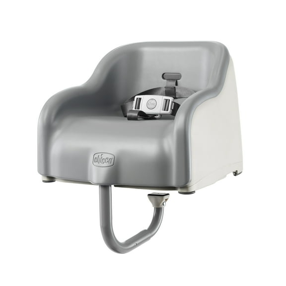 Chicco Cinch Clamping Booster Seat with Removable Seat Cushion and 3-Point Harness, Quick, Secure Setup, Easy to Clean - Mocha (Grey), New