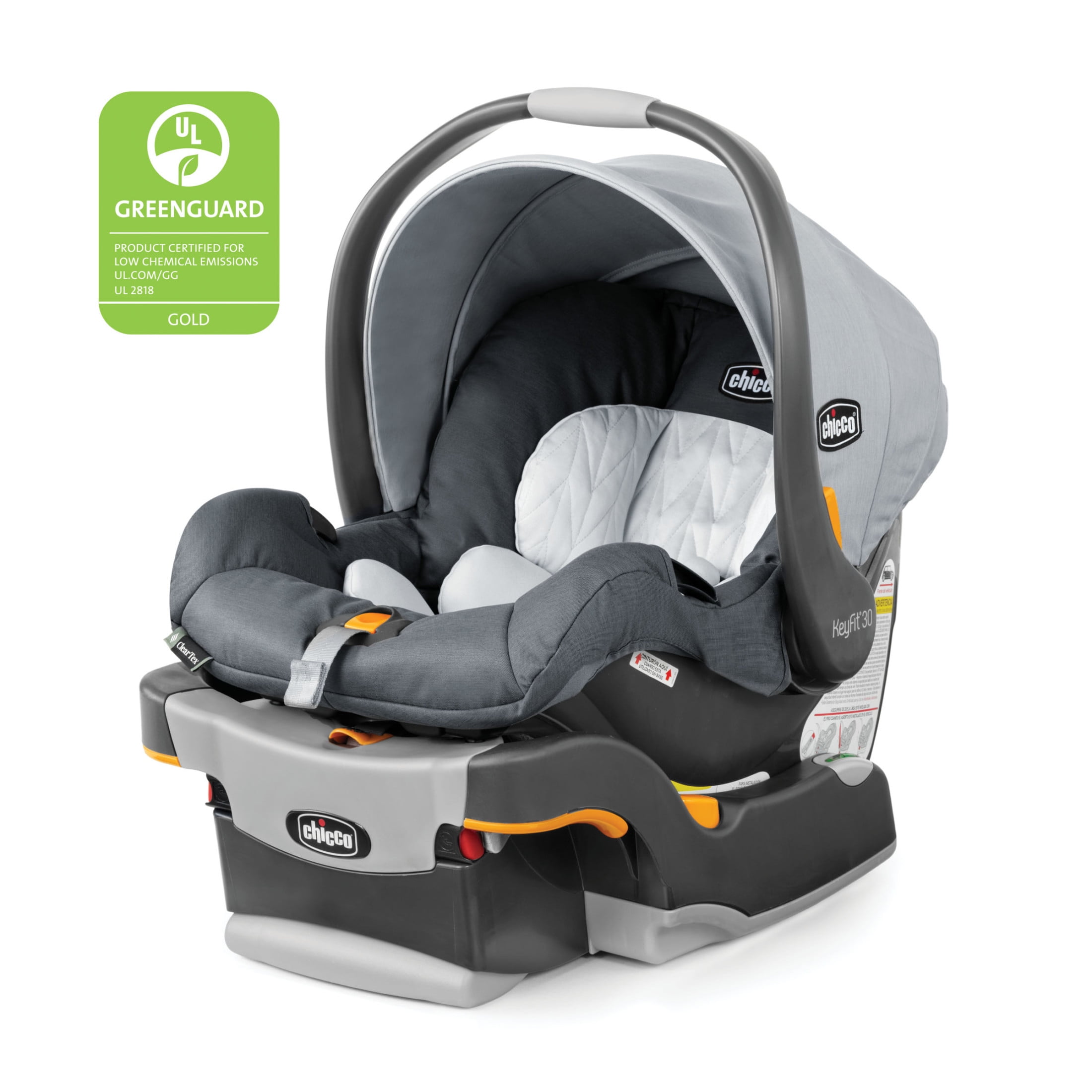 Chicco KeyFit 30 ClearTex 30 lbs Infant Car Seat - Slate (Grey), New