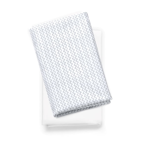 Chicco LullaGo Anywhere Bassinet Sheets Fits LullaGo Anywhere Bassinets, Deep Pockets, Secure Fit - White Doodle (White)