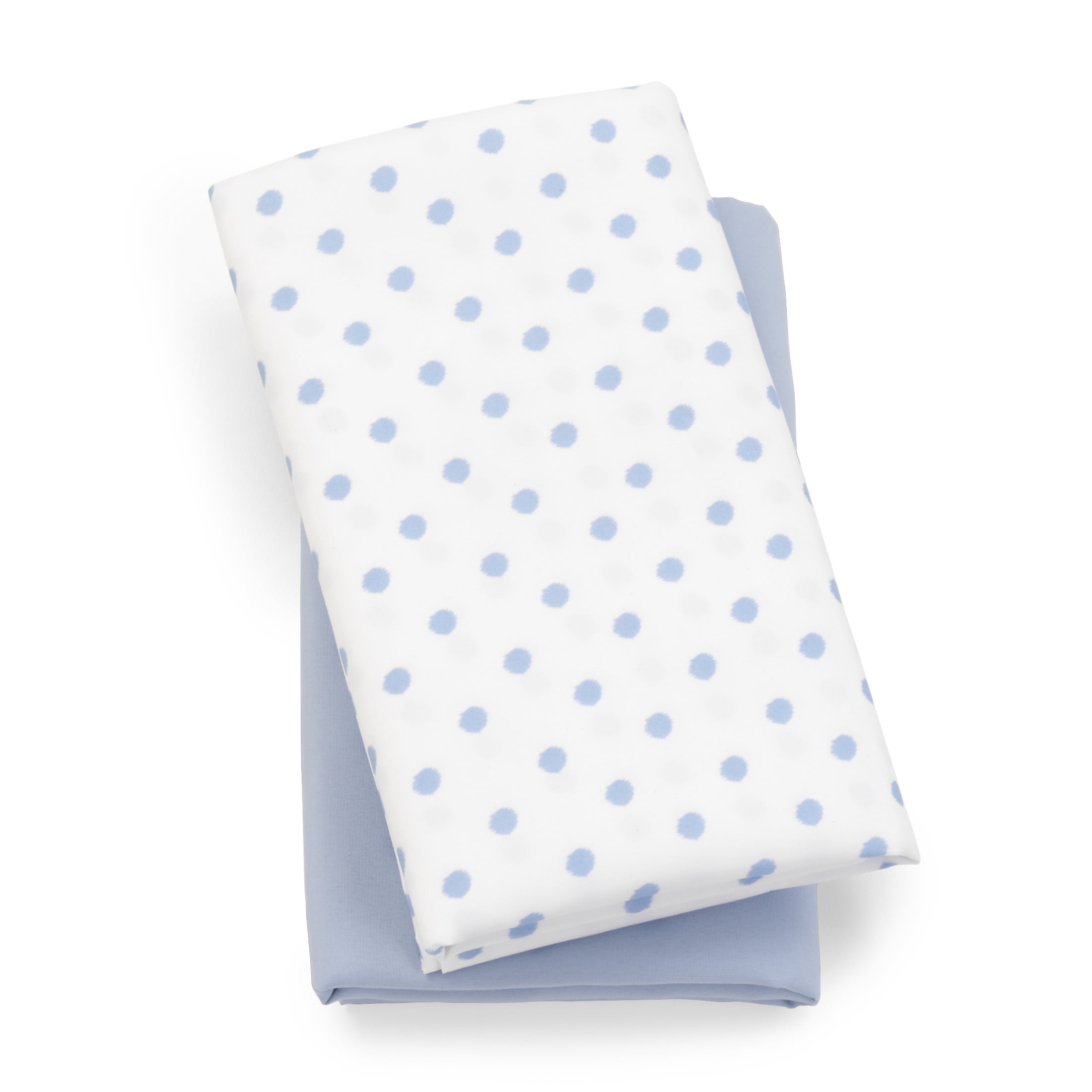 Chicco Lullaby Playard Fitted Sheets, Deep Pockets, Secure Fit - Blue Dot (Blue/White), New