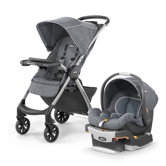 Chicco Mini Bravo Plus Travel System Stroller with KeyFit 30 Infant Car Seat - Bombay (Blue)