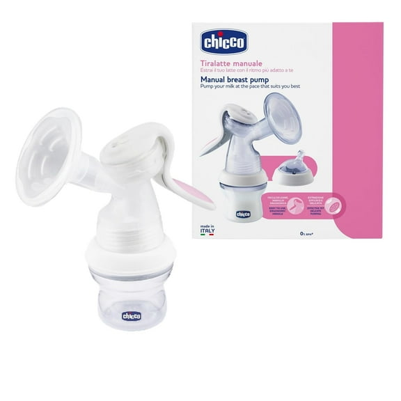 Chicco Natural Feeling Manual Breast Pump with 2 Phase Pumping Technology, Extra Soft Silicone Cup & Easy Grip Handle, BPA Free