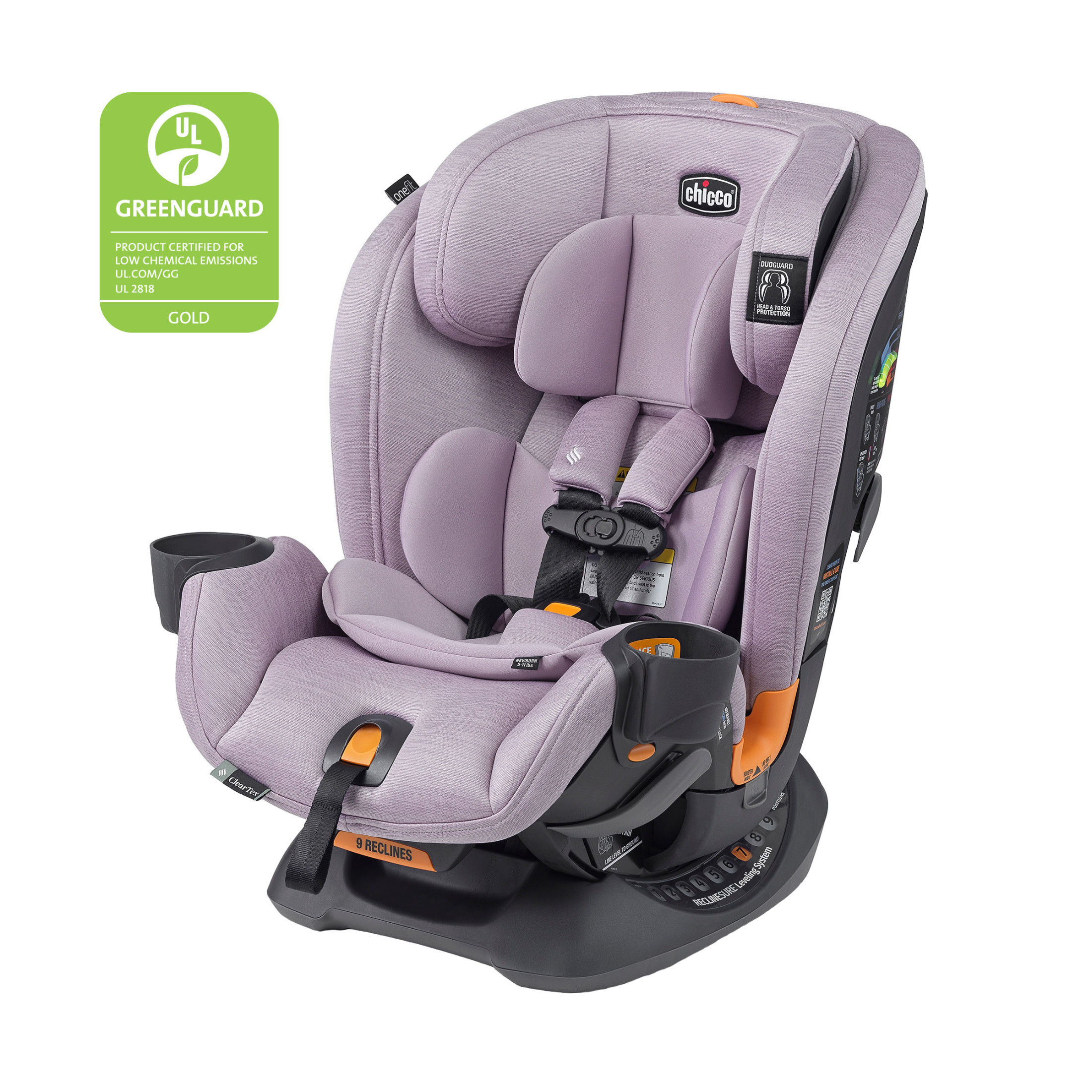 Chicco OneFit ClearTex All-in-One Car Seat - Lilac (Purple) - image 1 of 18