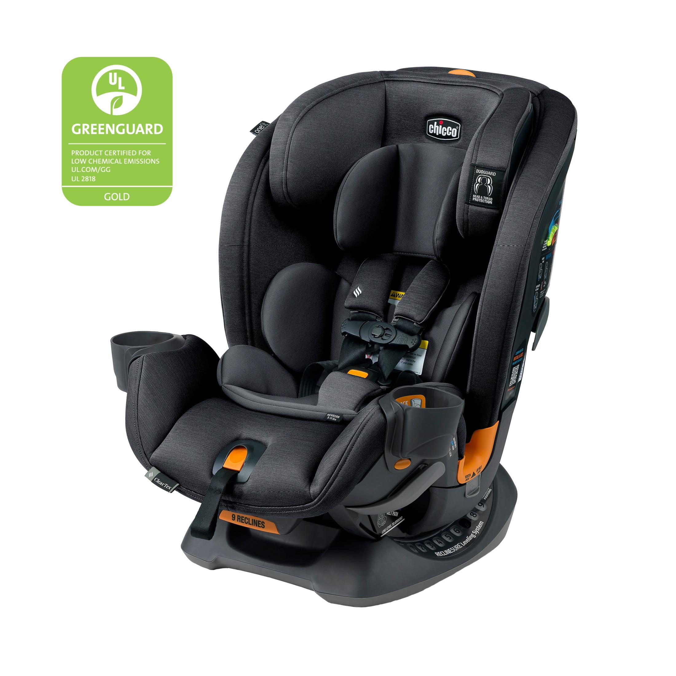Chicco OneFit ClearTex All-in-One Car Seat - Slate (Grey), New