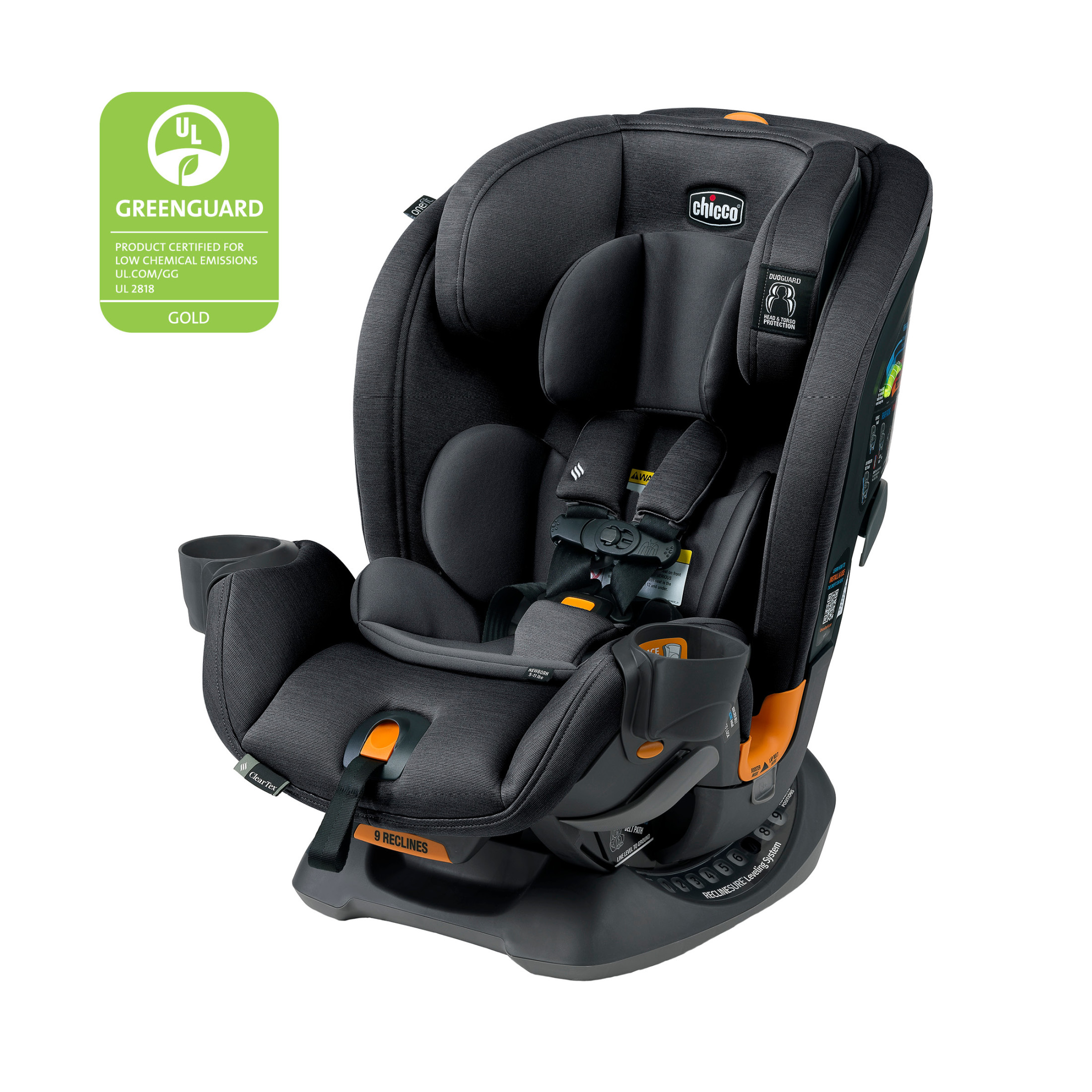 Chicco OneFit ClearTex All in One Car Seat Obsidian Black New Walmart