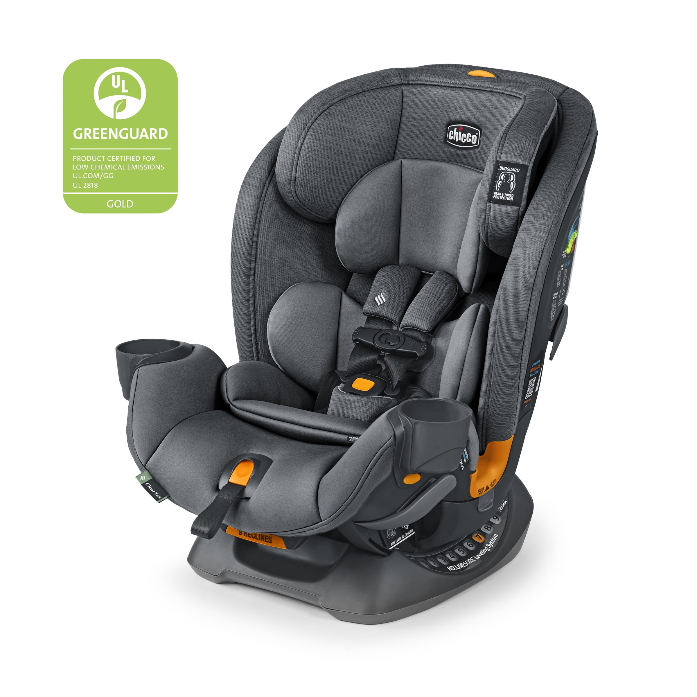 Chicco OneFit ClearTex All-in-One Car Seat - Obsidian (Black) 