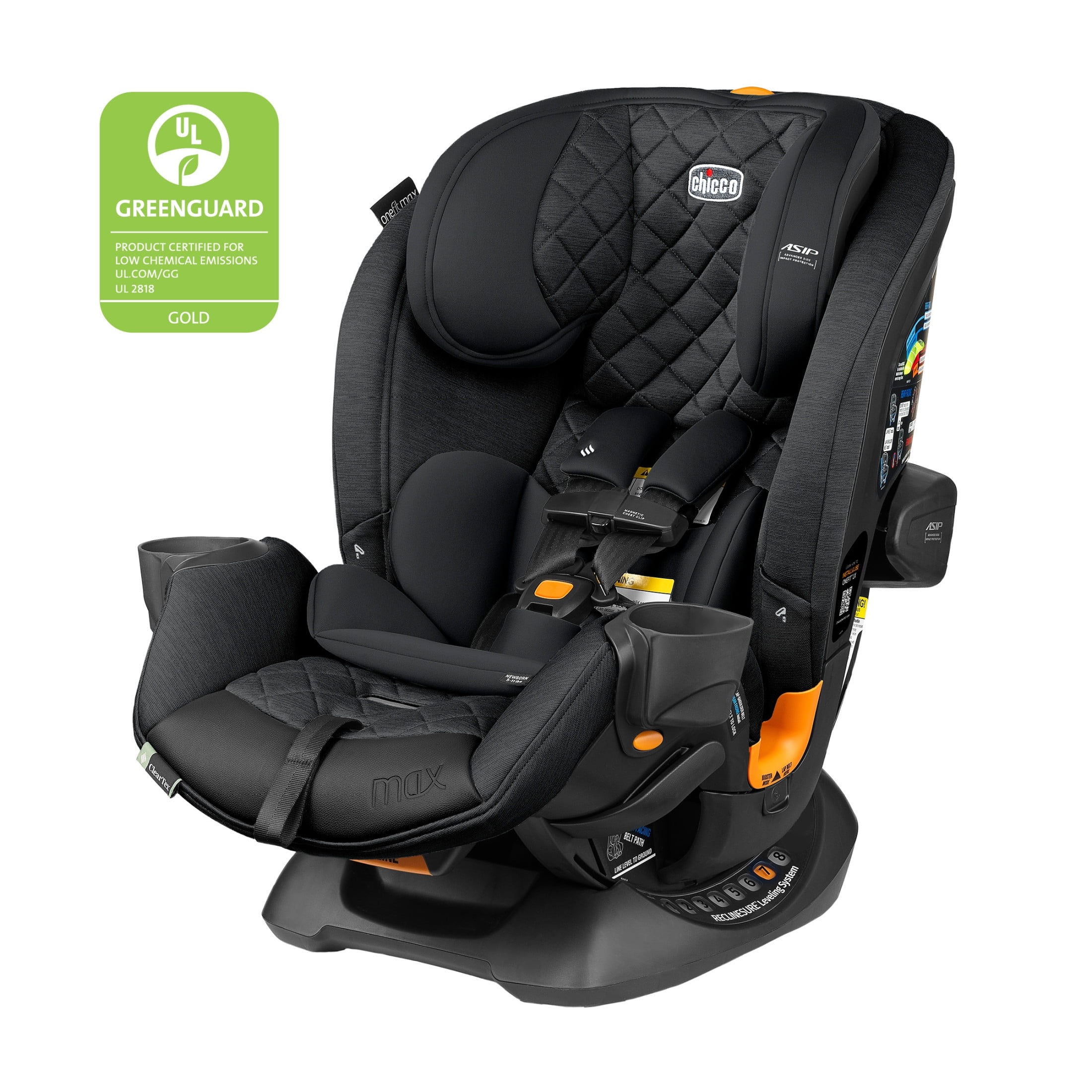 Chicco OneFit Max ClearTex All-in-One Convertible Car Seat - Energy (Black), New