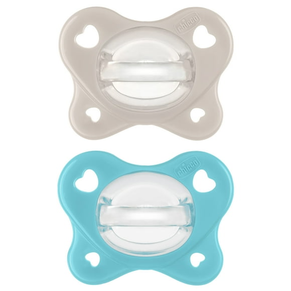 Chicco PhysioForma Dual Soft Pacifier Grey/Ultramarine 6-16m 2pk, New