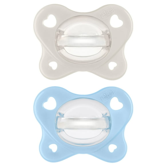 Chicco PhysioForma Dual Soft Pacifier Pearl/Sky 2-6m 2pk, New