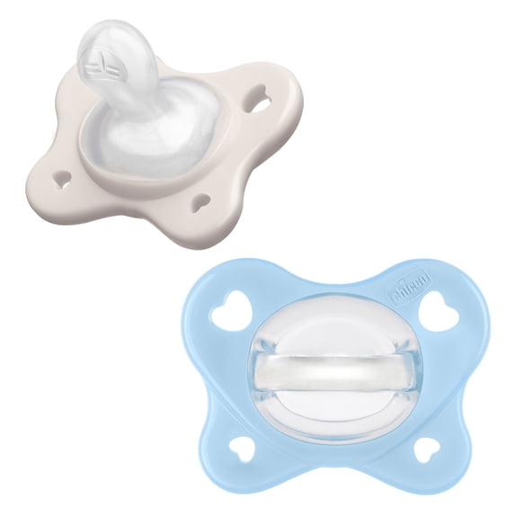 Chicco PhysioForma Dual Soft Pacifier Pearl/Sky 2-6m 2pk, New