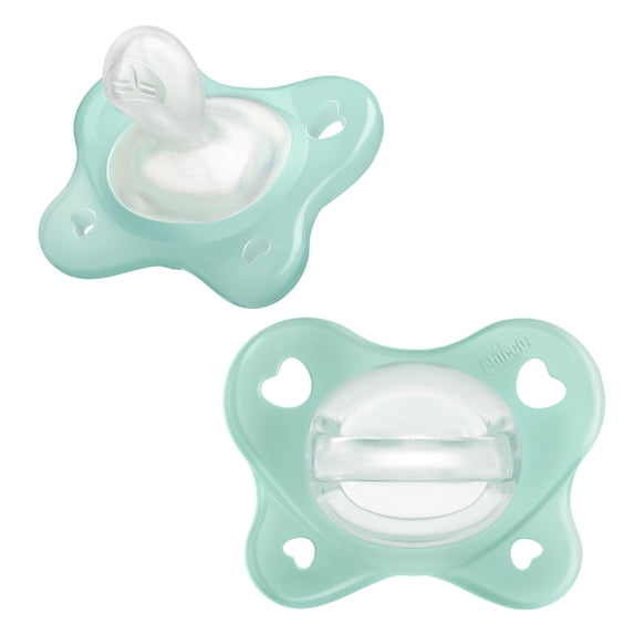 Chicco PhysioForma Dual Soft Pacifier Seafoam 0-2m 2pk, New