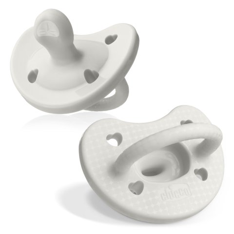 Chicco PhysioForma® Luxe One-Piece Silicone Pacifier, 0-6 Months, 2pk - Pearl Grey, New