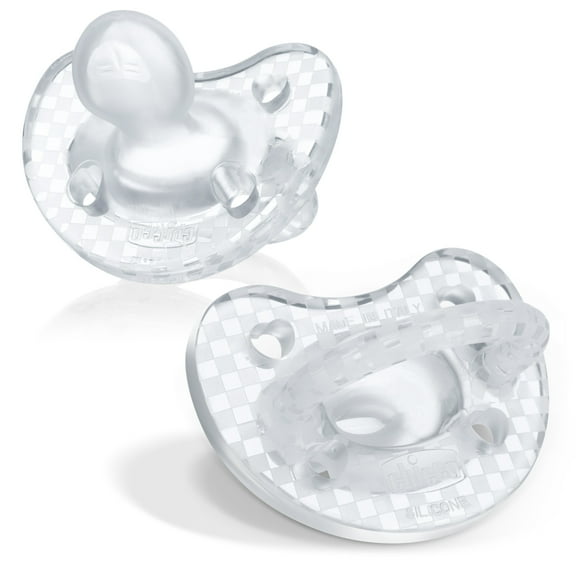 Chicco PhysioForma® Luxe One-Piece Silicone Pacifier, 16-24 Months, 2pk - Clear, New