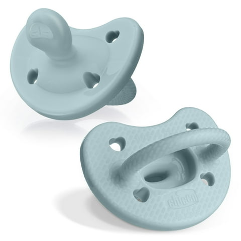Chicco PhysioForma Luxe One-Piece Silicone Pacifier, 6-16 Months, 2pk - Coastal Blue, New