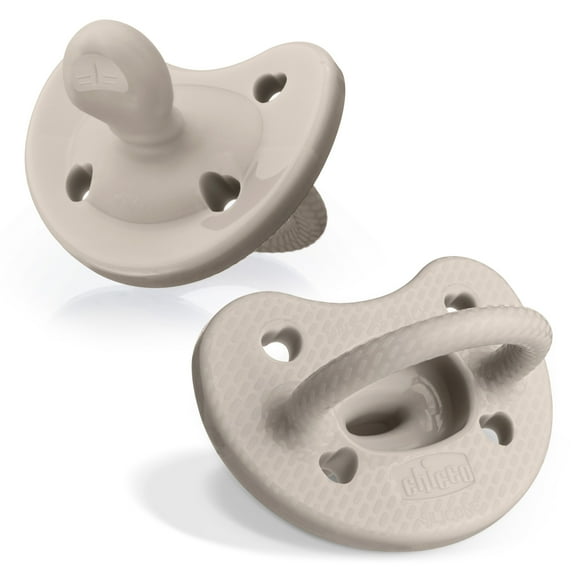 Chicco PhysioForma® Luxe One-Piece Silicone Pacifier, 6-16 Months, 2pk - Grey, New