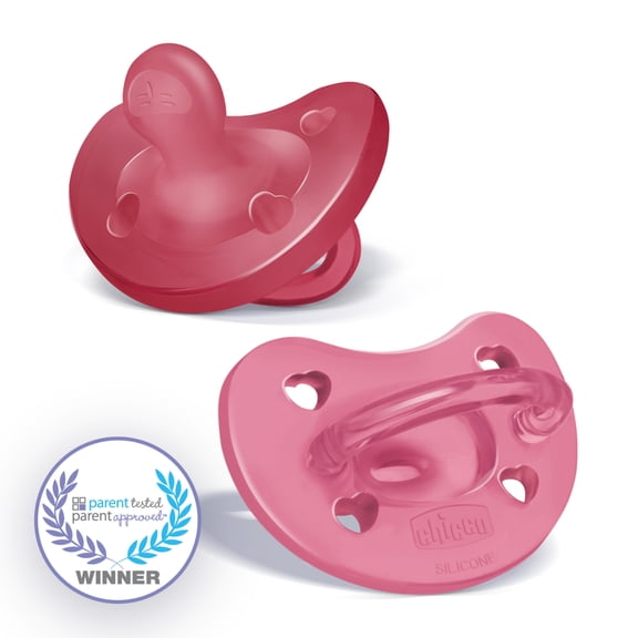 Chicco PhysioForma® One-Piece Silicone Pacifier, 16-24 Months, 2pk - Dark Pink