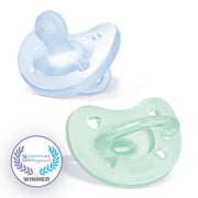Chicco PhysioForma® One-Piece Silicone Pacifier, 0-6 Months, 2pk - Blue/Green