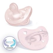 Chicco PhysioForma  One-Piece Silicone Pacifier, 0-6 Months, 2pk - Soft Pink