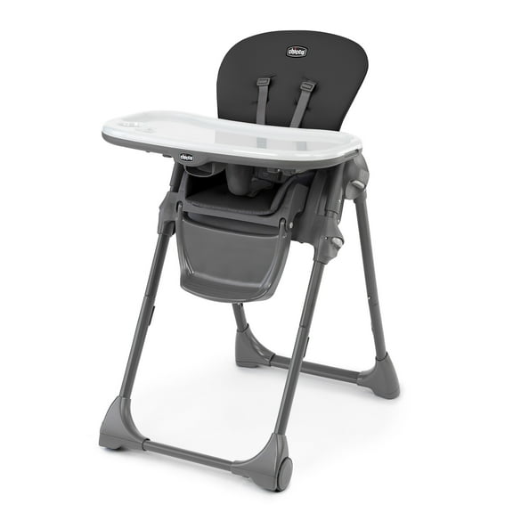 Chicco Polly Space-Saving Fold Easy Clean Highchair - Black (Black), New