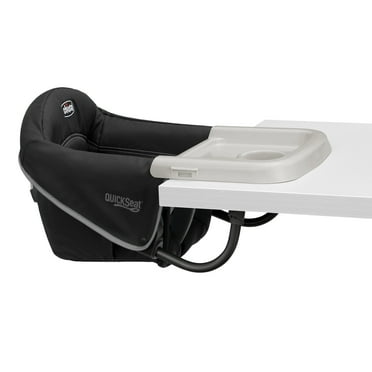 Chicco QuickSeat Table Hook-on Chair with Snap-on Tray - Graphite (Grey), New