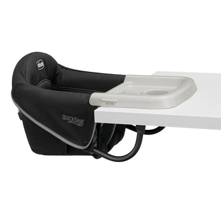 Chicco QuickSeat Table Hook-on Chair with Snap-on Tray - Graphite (Grey), New