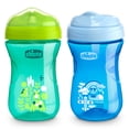 thumbnail image 1 of Chicco Rim Spout Trainer Cup 9oz, Blue/Teal, 9m+ (2pk), 1 of 9