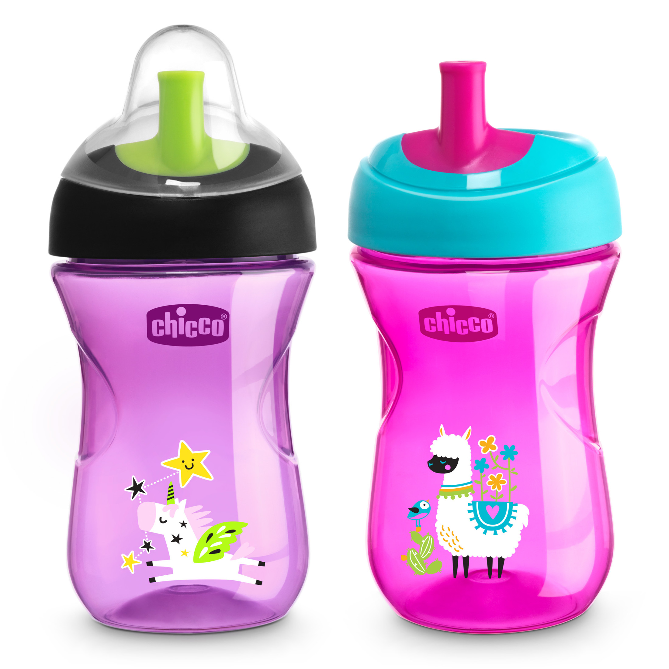 Chicco Sport Spout Trainer Sippy Cup Pink/Purple, 9m+ 9oz (2pk) - image 1 of 9