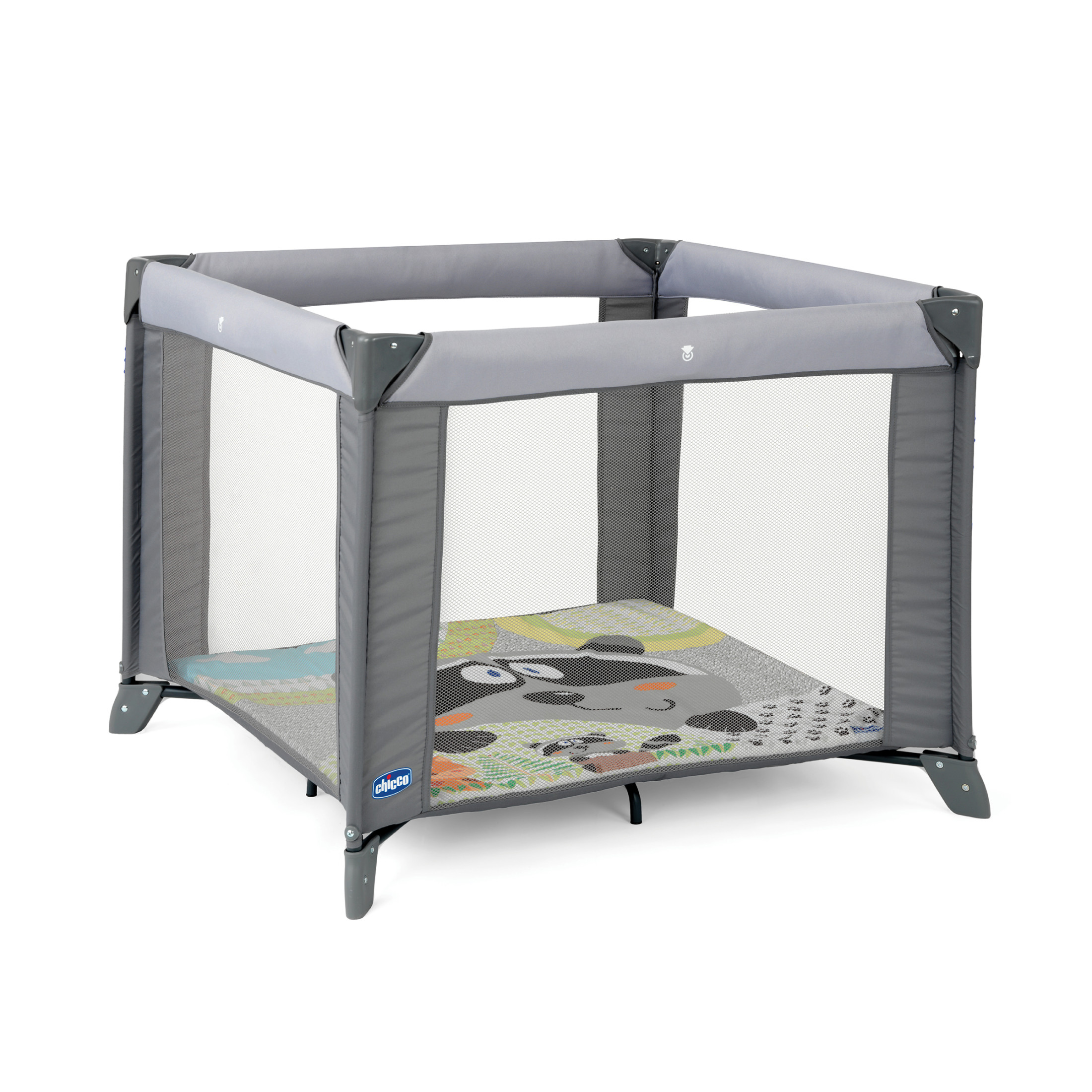 Chicco Tot Quad Portable Square Baby Playpen - Honey Bear (Grey) - image 1 of 7