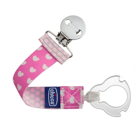 Chicco Universal Pacifier Clip, Pink, New