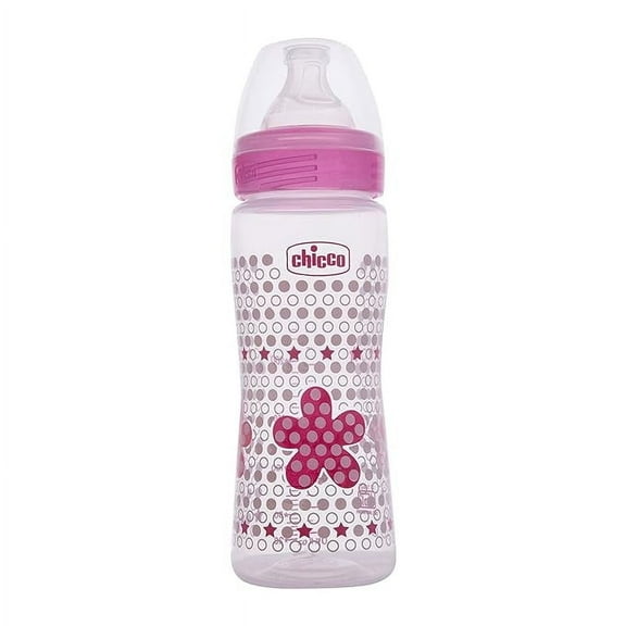 Chicco Well-Being 330 ml Feeding Bottle (Pink)