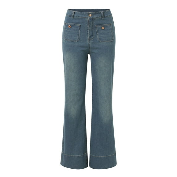 Chiccurva Tummy Control Sailor Wide Leg Trouser, Saratily Jeans, Curvahouse Wide Leg Cropped Denim Pants, Asilion Jeans Womens, Zelobia Pants,Size L