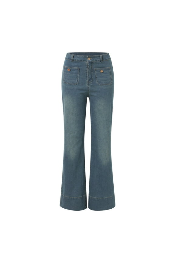 Chiccurva Tummy Control Sailor Wide Leg Trouser, Saratily Jeans, Curvahouse Wide Leg Cropped Denim Pants, Asilion Jeans Womens, Zelobia Pants,Size M