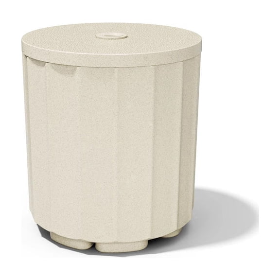 Chiccushion 2-In-1 Umbrella Base Side Table Weather Resistant Fluted Design for Patio Garden Pool