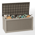 thumbnail image 1 of Chiccushion 260 Gallon Outdoor Patio Box Deck Reliable Performance Wide Space Storage Cabinet for Yard Daily Use, Brown, 1 of 2