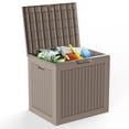 thumbnail image 1 of Chiccushion 30 Gallon Outdoor Patio Box Deck Classic Rattan Texture Durable Storage Container for Outdoor Leisure Space, Brown, 1 of 5