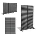 thumbnail image 1 of Chiccushion Privacy Screen Freestanding Outdoor, 72" H x 45.5" W Decorative Privacy Screen Panels Fence, Black-Louvered, 1 of 9