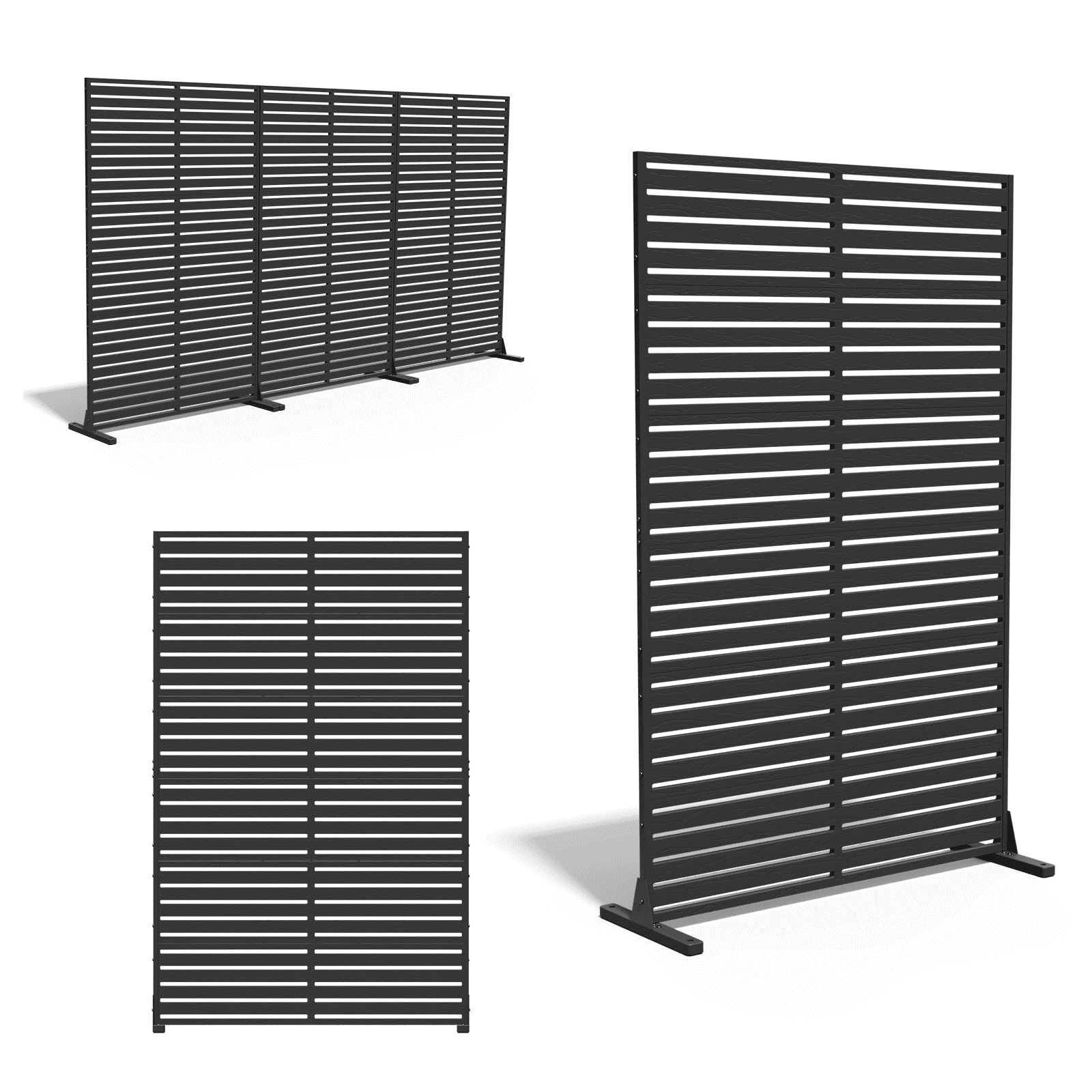 Walmart daily deals:  Chiccushion Privacy Screen Freestanding Outdoor, 72" H x 45.5" W Decorative Privacy Screen Panels Fence, Black-Louvered