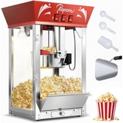 Chicdaze Popcorn Machine - 12oz Popper with Stainless-Steel Kettle, Reject Kernel Tray, Warming Light, and Accessories by Great Northern Popcorn Red