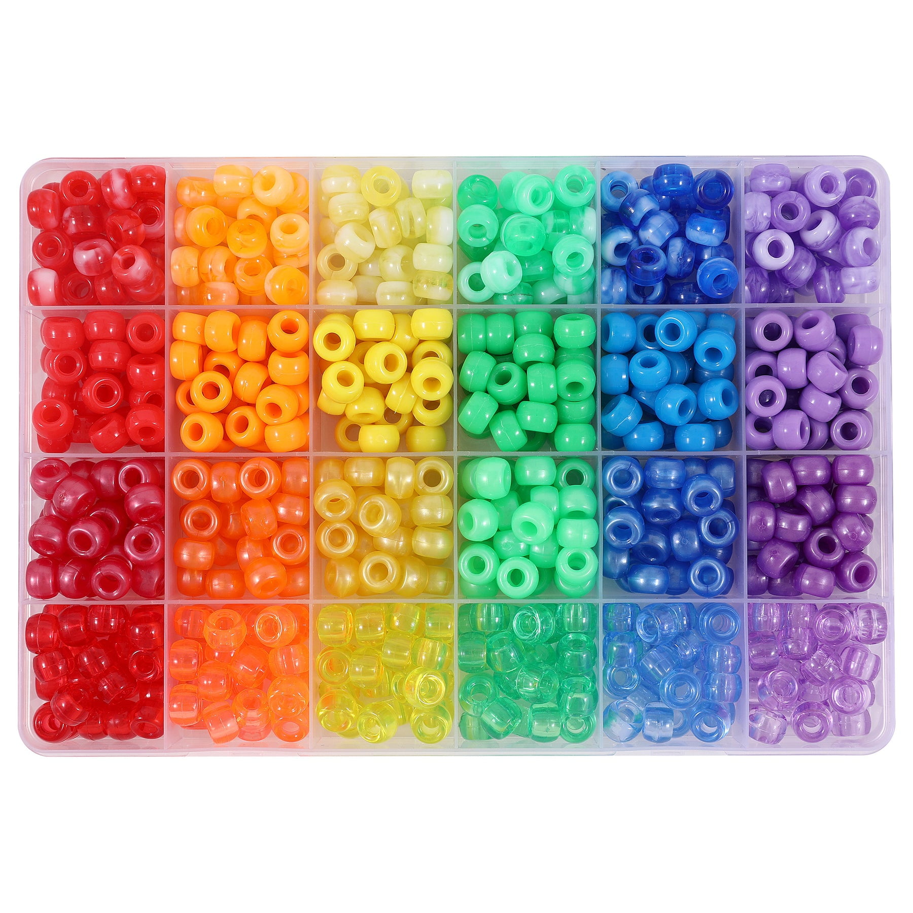 3500+ Pcs Rainbow Pony Beads for Jewelry Making, Hair Beads for