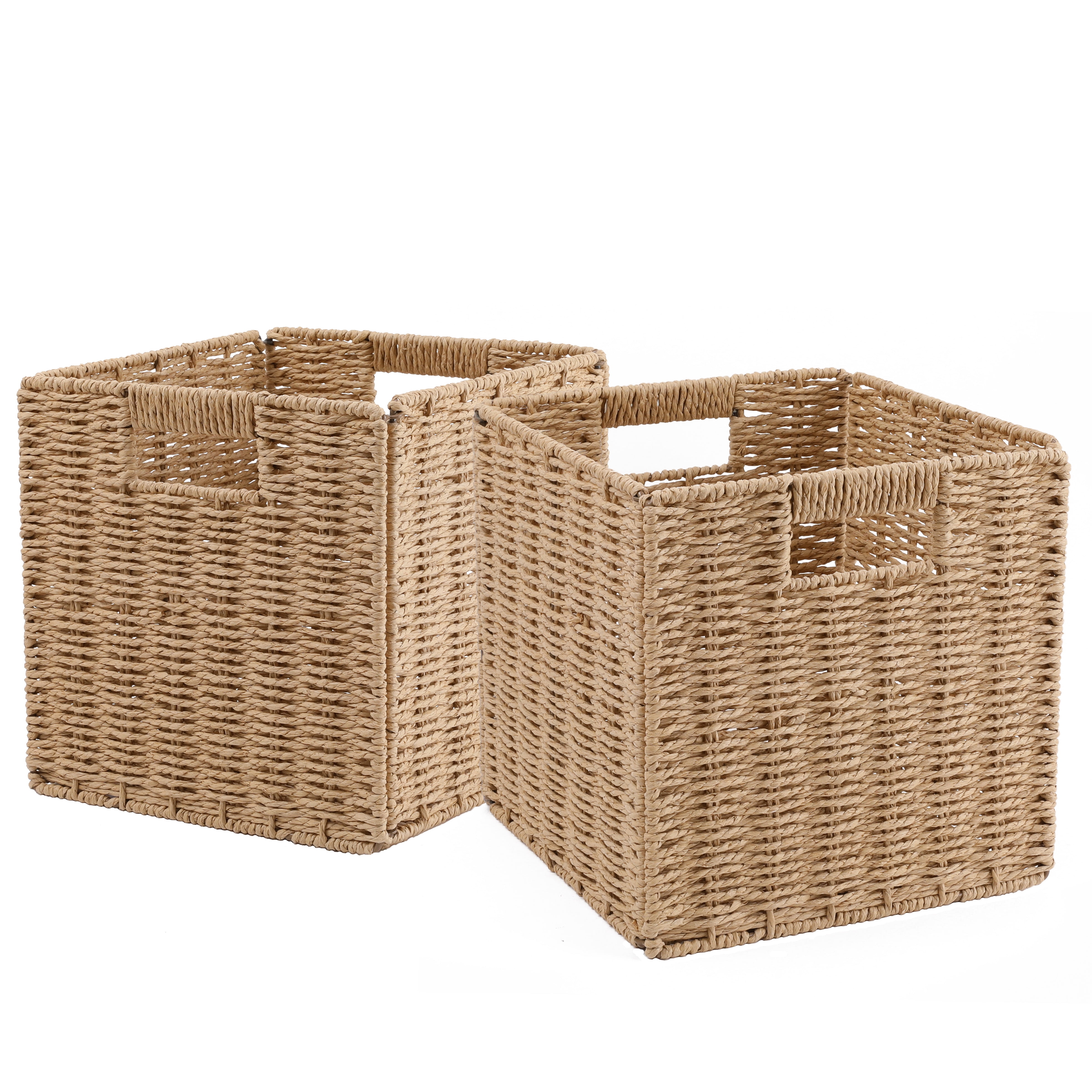 Chicgrowth Wicker Storage Basket, 3 Pack Woven Bin Baskets Set Nesting,  Beige