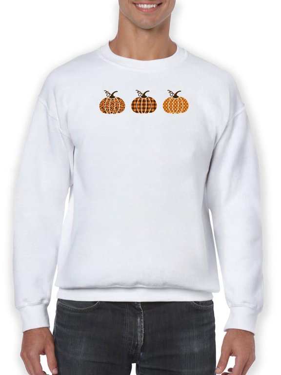 Chich Pattern Pumpkins Sweatshirt Men -Image by Shutterstock, Male Small