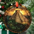 thumbnail image 1 of ChichÃ©n ItzÃ¡ Mexico Suncatcher Ornament Window Hanging Handmade Suncatchers Metal Chain Outdoor Garden Decor Gift for Women Christmas Thanksgiving, Stained 2025, Seasonal, 1 of 5