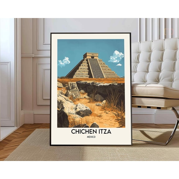 Chichen Itza Yucatan Poster, Unframed Paper Poster 8x10in