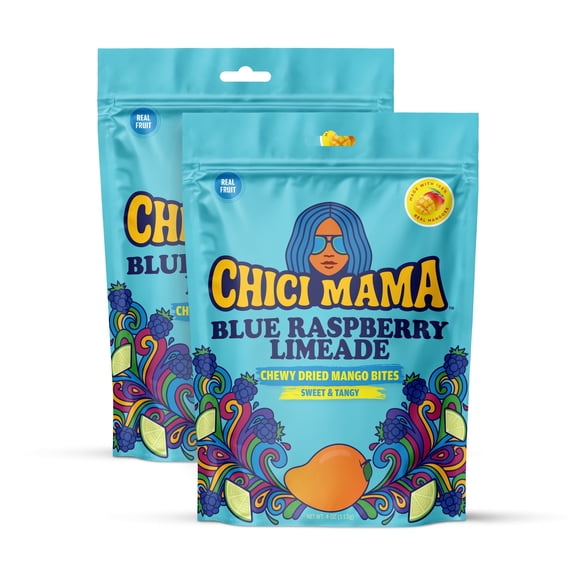 Chici Mama Blue Raspberry Limeade Dried Mango Bites, 4 oz, 2 Pack